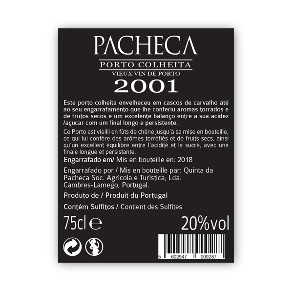 Pacheca Porto Colheita Single Harvest Tawny 2001 - Quinta da Pacheca - Douro Valley