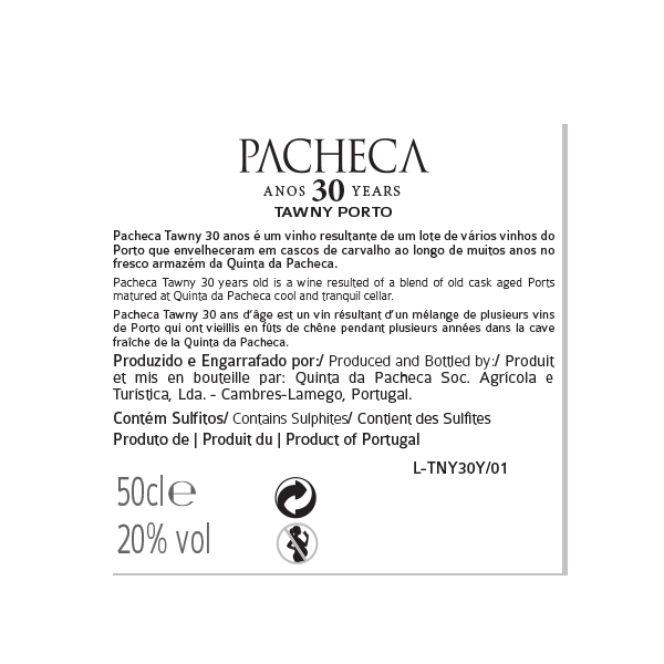 Pacheca Port Tawny 30 Years 50CL - Quinta da Pacheca - Douro Valley