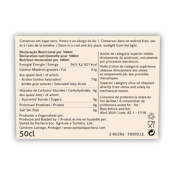 Quinta da Pacheca - Olive Oil Virgem Extra - Quinta da Pacheca - Douro Valley