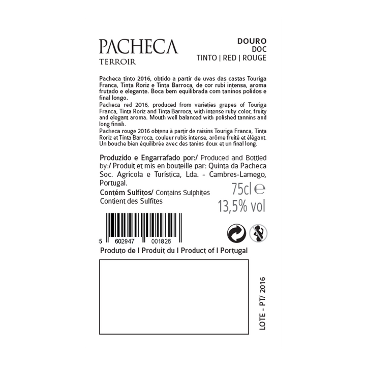 Pacheca Terroir Tinto 2022 Douro (12x Pacote de garrafas - com entrega gratuita)