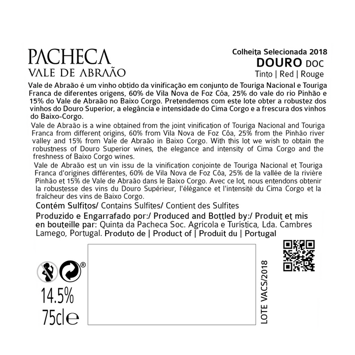 Pack 12x Bottles Pacheca Vale de Abraão Selected Harvest Red 2019